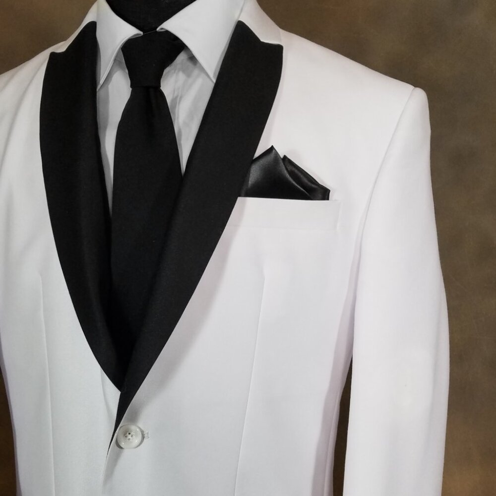 New - Men's 2 PT. Black Satin Pre-Folded Pocket Square Insert
